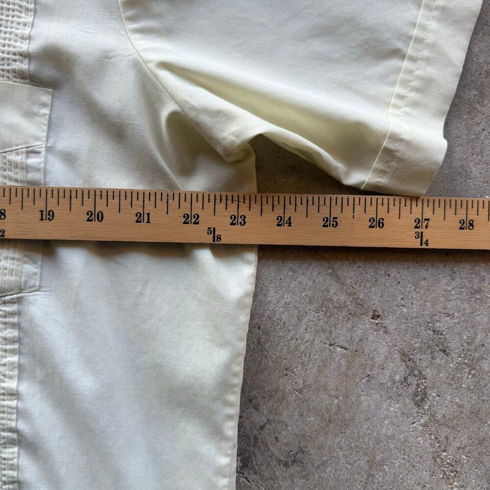 Vintage 1970s Guayabera Embroidered 4-Pocket Short Sleeve Shirt Mens Size Large - Picture 8 of 10